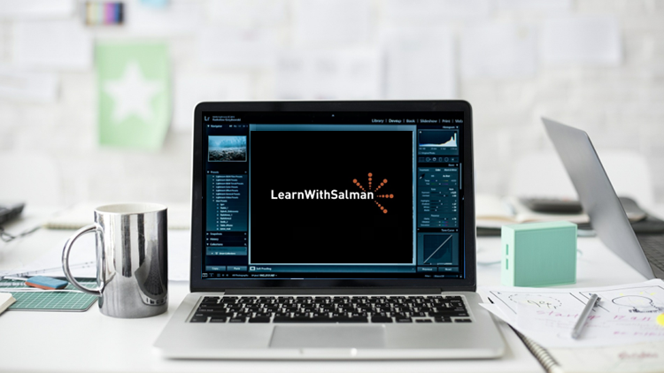 A laptop with a black screen and the "LearnWithSalman" logo shows on it. It's an image for the "CCIE Data Center - BGP" course.